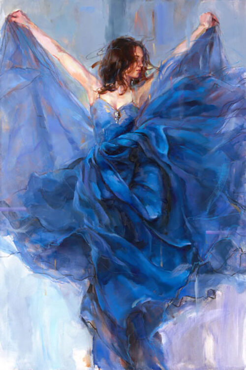Painting of Woman in Blue Gown