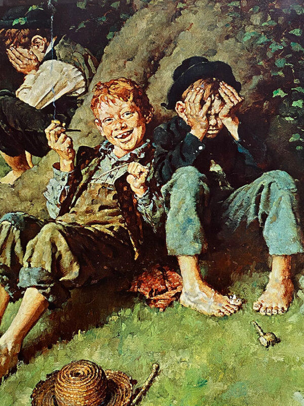Print of Tom Sawyer and his friends