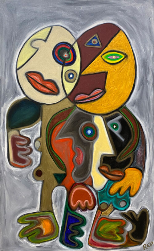 Abstract, Cubist, painting