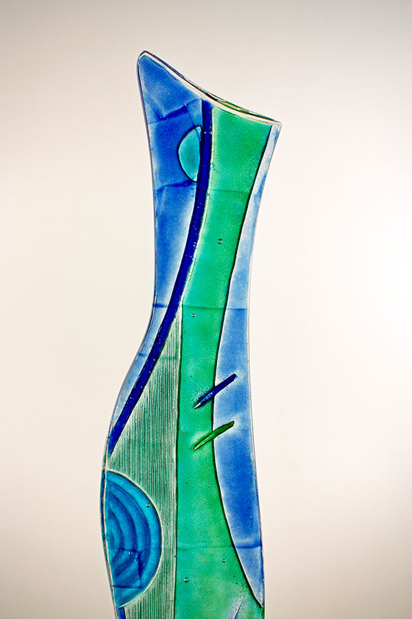 Blue and Green Glass Sculpture