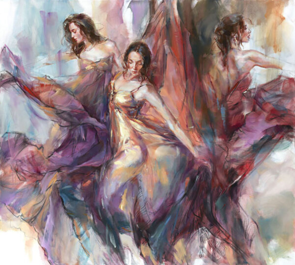 Abstract Painting with figurative females