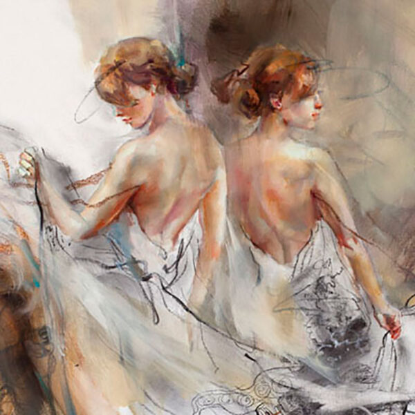 Painting of Females dancing in white gowns