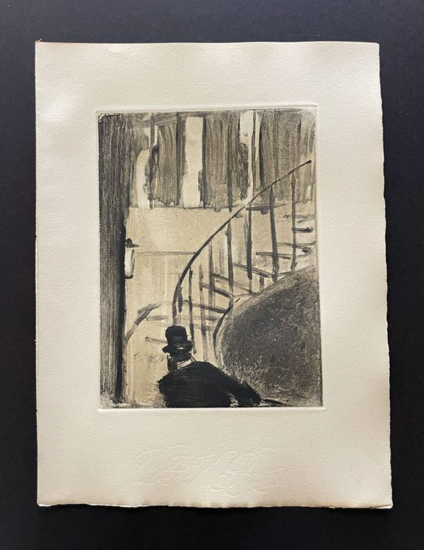 Ludovic Halevy Climbing the Stairs from La Famille Cardinal by Degas