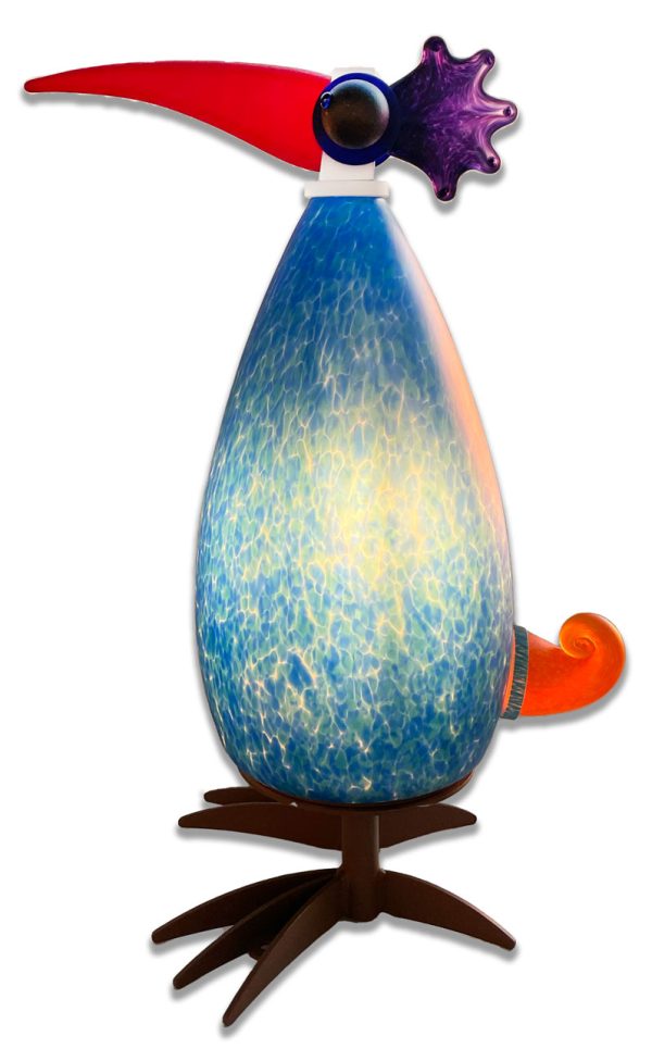 Big Blue Gonzo Lamp by Borowski Glass Studio