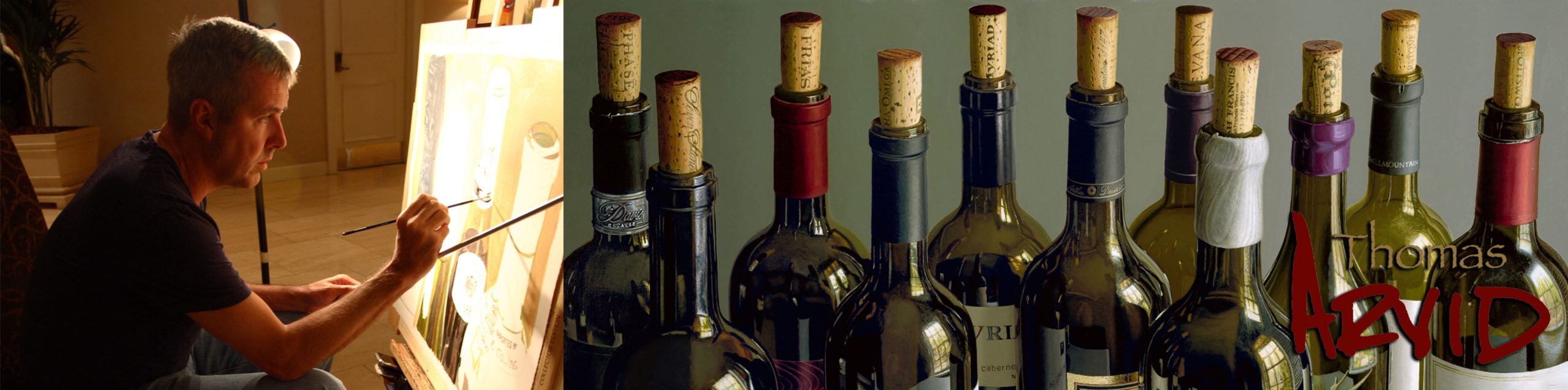 Thomas Arvid: The Contemporary Sill Life Artist. Photo-realist painter of fine wines.
