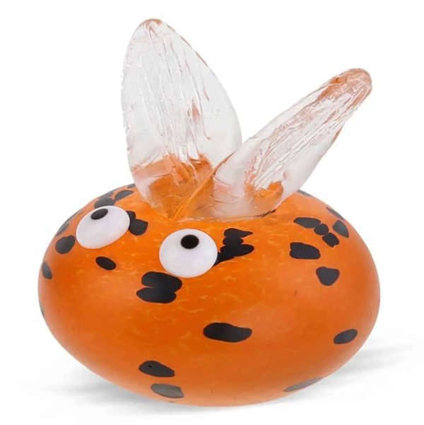 Blue Bugzee Glass Sculpture by Borowski Glass Studio At Art Leader Gallery. Small glass bug paperweight in orange