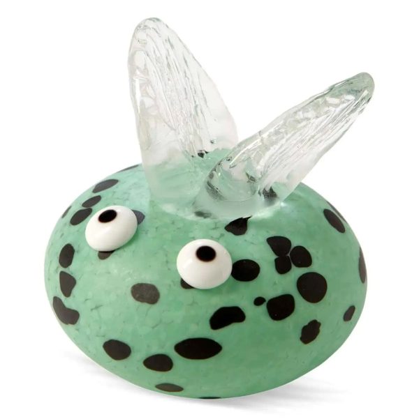 Bugzee Glass Sculpture by Borowski Glass Studio At Art Leader Gallery. Small glass bug paperweight in mint