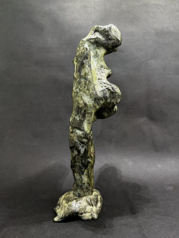 Loving Embrace by Hanna Stiebel at Art Leaders Gallery. bronze abstract sculpture of two people hugging.