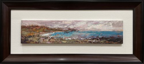 Coastline by Antonia Navarro. A uniquely small abstract painting of a Spanish coastline. 
